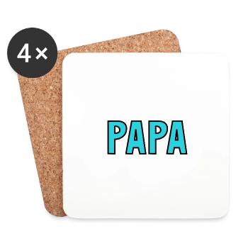 BONNE FÊTE PAPA. PAPA. FÊTE DES PÈRES. PÈRE - Dessous de verre (lot de 4) - blanc - Devant