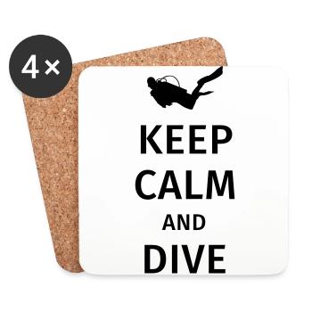 keep calm and dive - Untersetzer (4er-Set) - Weiß - Vorne