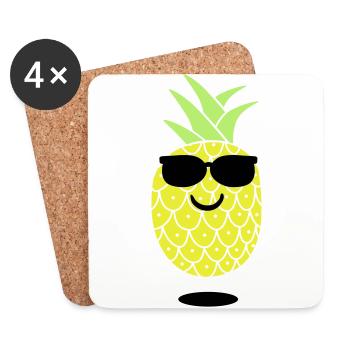 cool ananas - Untersetzer (4er-Set) - Weiß - Vorne