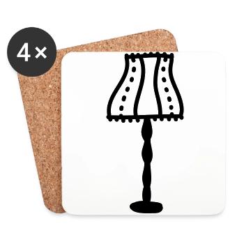 Lampadaire - ligne - Dessous de verre (lot de 4) - blanc - Devant