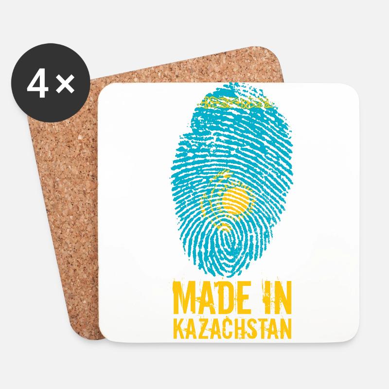 Made in Kazachstan / Gemacht in Kasachstan - Untersetzer (4er-Set) - Weiß