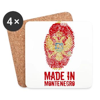 Made in Montenegro / Gemacht in Montenegro - Untersetzer (4er-Set) - Weiß - Vorne