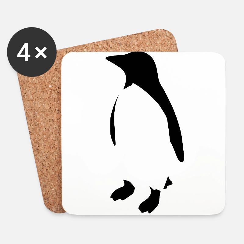 Pinguin - Untersetzer (4er-Set) - Weiß