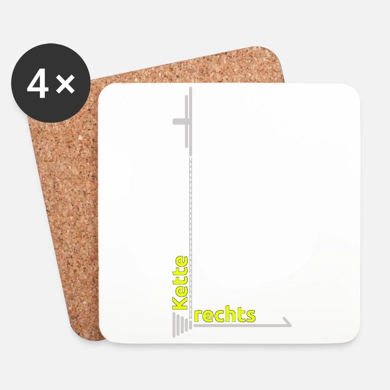 Kette gehört auf die rechte Seite - Untersetzer (4er-Set) - Weiß