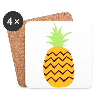 Ananas - Untersetzer (4er-Set) - Weiß - Vorne