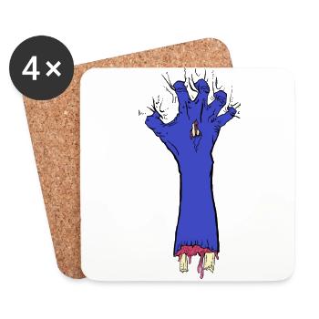 bleu pince Zombie - Dessous de verre (lot de 4) - blanc - Devant