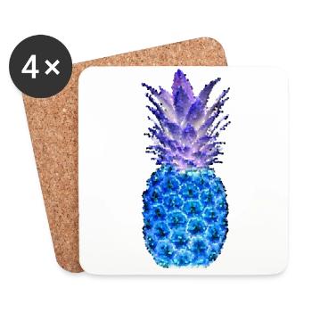 ANANAS MOSAIC night - Coasters (set of 4) - white - Front