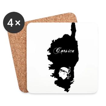 Corse Corsica - Dessous de verre (lot de 4) - blanc - Devant