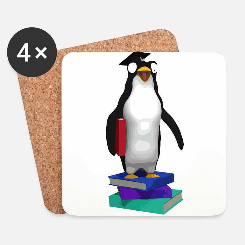 PinguinMops - Untersetzer (4er-Set) - Weiß