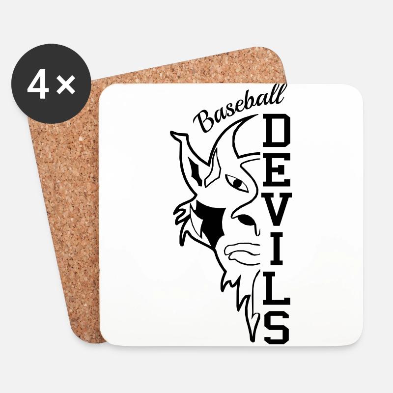 Devils Kontur - Untersetzer (4er-Set) - Weiß