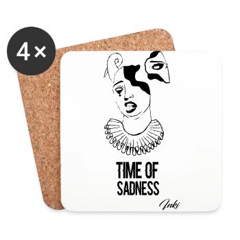 time of sadness - Coasters (set of 4) - white - Front