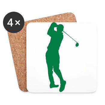 Golfspieler - Untersetzer (4er-Set) - Weiß - Vorne