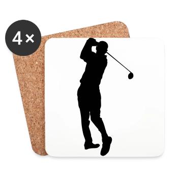 Golfspieler - Untersetzer (4er-Set) - Weiß - Vorne