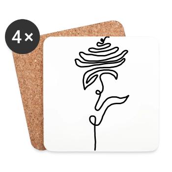 Rose - Coasters (set of 4) - white - Front