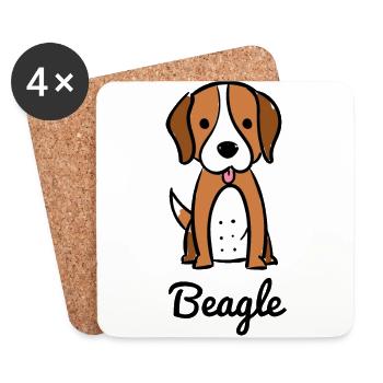 Beagle Hund Comic Cartoon Figur Geschenkidee Hunde - Untersetzer (4er-Set) - Weiß - Vorne