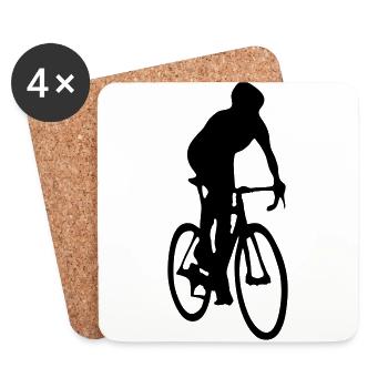 Cycling - Coasters (set of 4) - white - Front