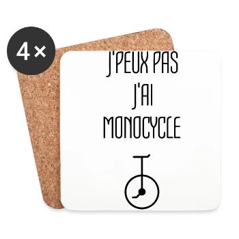 Monocycle Cirque Jongler Jonglerie Street - Dessous de verre (lot de 4) - blanc - Devant