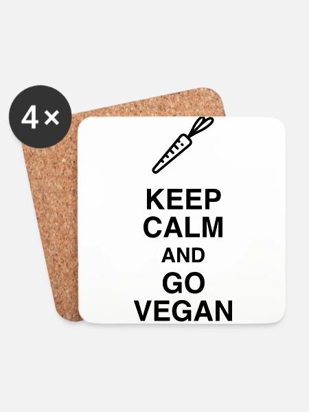 Vegetarier / Vegetarismus / Vegan / Vegetarierin - Untersetzer (4er-Set) - Weiß