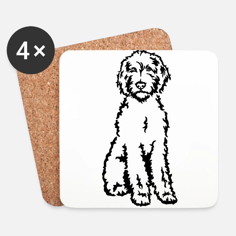 Labradoodle - Untersetzer (4er-Set) - Weiß