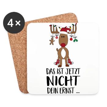 Lustige Geschenke zu Weihnachten für Freunde - Untersetzer (4er-Set) - Weiß - Vorne