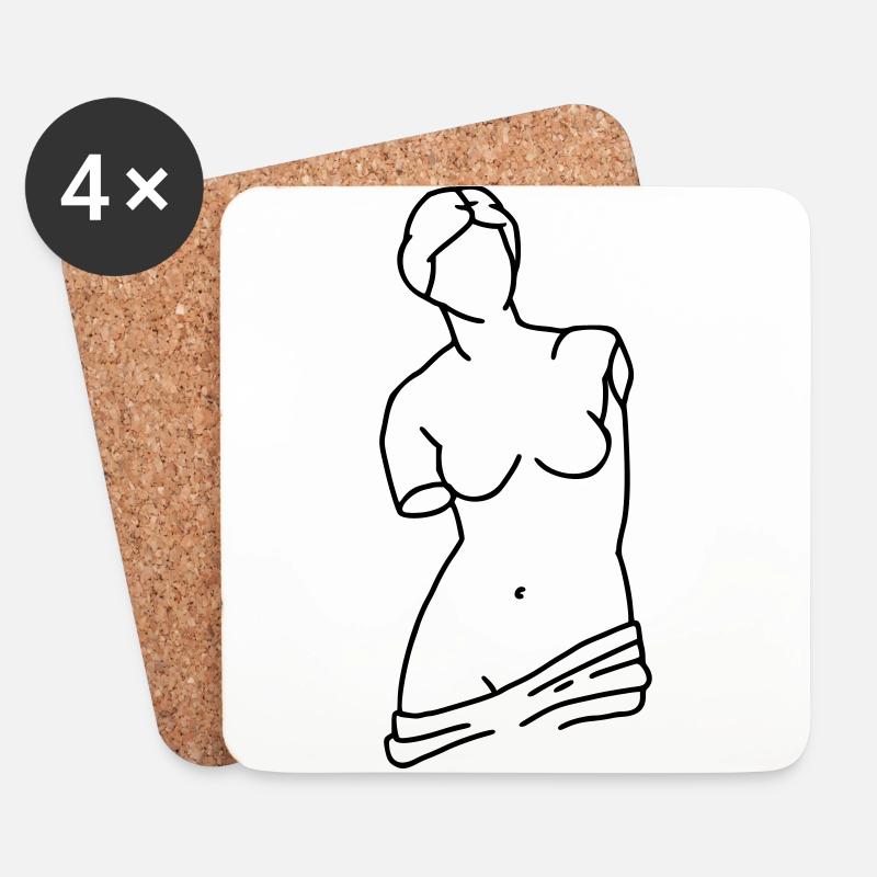 Venus von Milo - Untersetzer (4er-Set) - Weiß