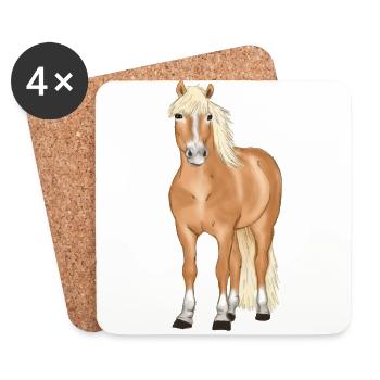 blonder Haflinger - Untersetzer (4er-Set) - Weiß - Vorne