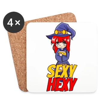 Sexy Hexy Halloween Hexe - Untersetzer (4er-Set) - Weiß - Vorne
