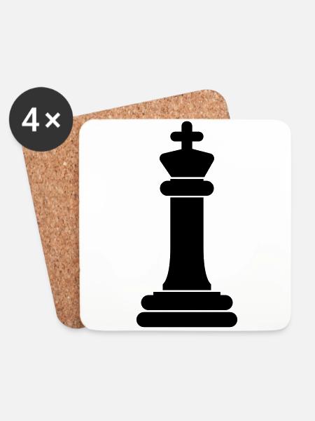 Schachfigur König - Untersetzer (4er-Set) - Weiß