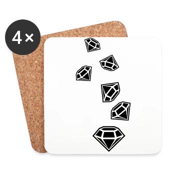 Diamond Icon Silhouette - Coasters (set of 4) - white - Front