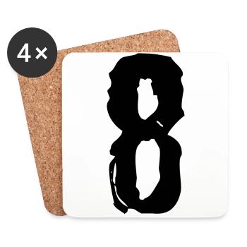 Maillot à 8 chiffres - Dessous de verre (lot de 4) - blanc - Devant