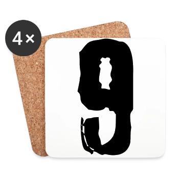 Maillot à 9 chiffres - Dessous de verre (lot de 4) - blanc - Devant