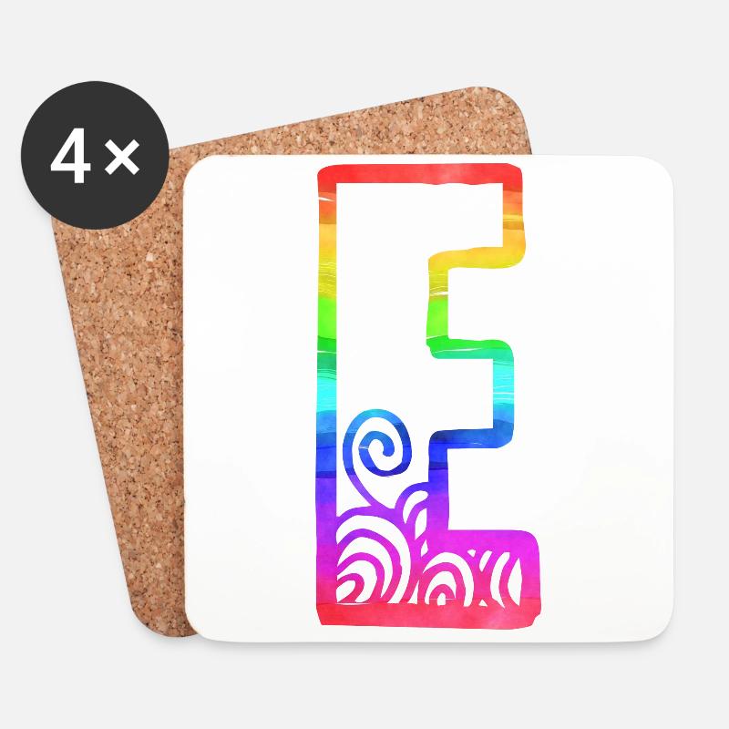 regenbogen e - Untersetzer (4er-Set) - Weiß