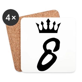 8 Number crown - Coasters (set of 4) - white - Front