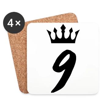 9 Couronne de numéros - Dessous de verre (lot de 4) - blanc - Devant