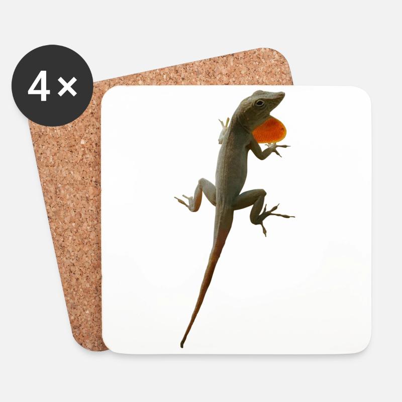 Echsen-Männchen Anolis grahami auf Jamaica - Untersetzer (4er-Set) - Weiß