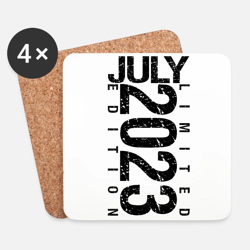 Geburtstag Juli 2023 Juli geboren im Juli 2023 - Untersetzer (4er-Set) - Weiß