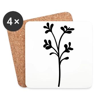fleur sauvage simple - Dessous de verre (lot de 4) - blanc - Devant