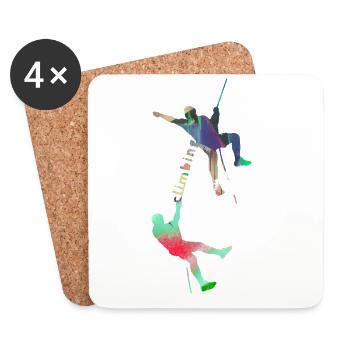 Climbing, climbing, mountaineering, graffiti, colorful - Coasters (set of 4) - white - Front
