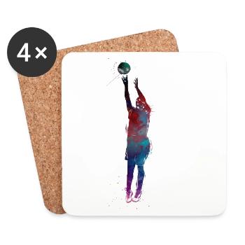 Sport de basket-ball #basketball - Dessous de verre (lot de 4) - blanc - Devant