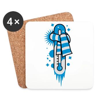 Thermomètre sur le point de congélation - Dessous de verre (lot de 4) - blanc - Devant