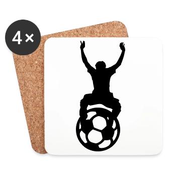 Geschenk ‏ Fußball, WM, EM, Sport, Fan - Untersetzer (4er-Set) - Weiß - Vorne
