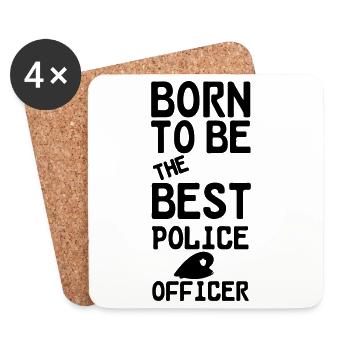 Polizei Polizist Beruf Spruch Geschenk - Untersetzer (4er-Set) - Weiß - Vorne