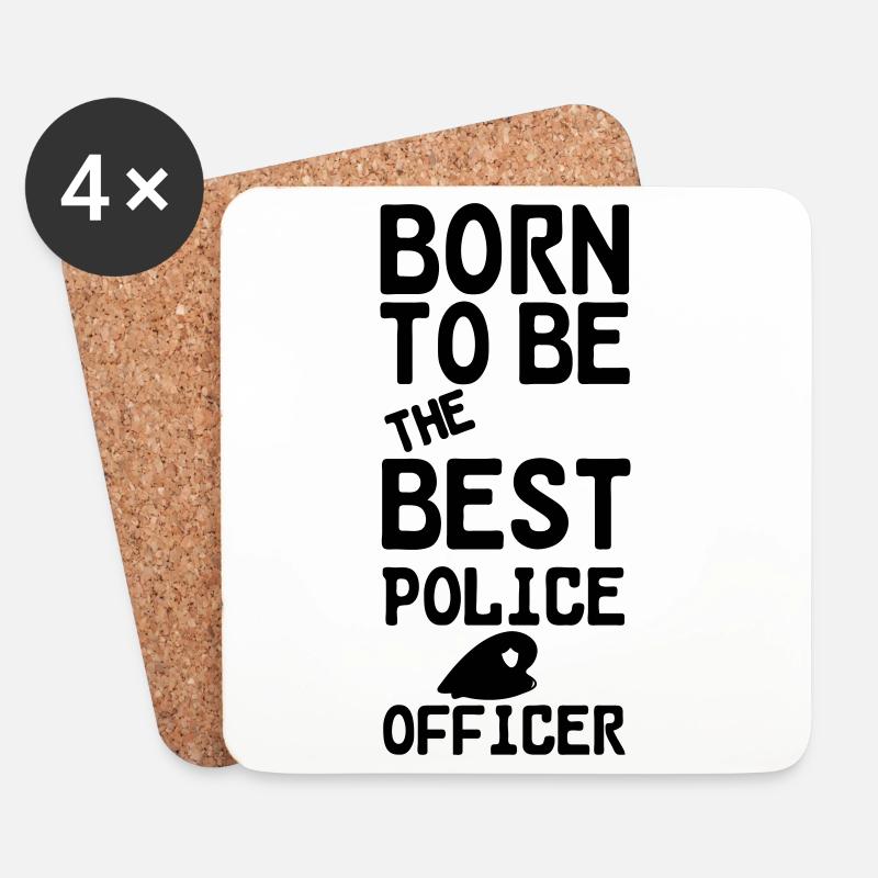 Polizei Polizist Beruf Spruch Geschenk - Untersetzer (4er-Set) - Weiß