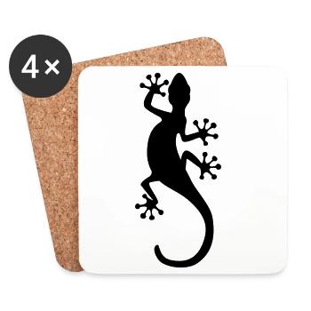 Gecko - Dessous de verre (lot de 4) - blanc - Devant