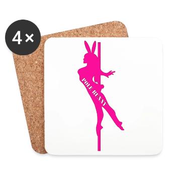 Pole Bunny Silhouette - Untersetzer (4er-Set) - Weiß - Vorne