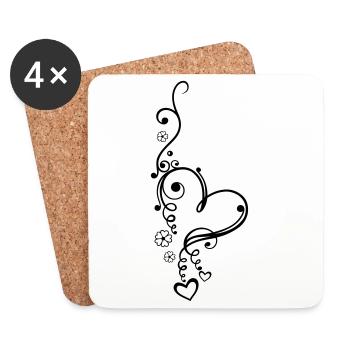 Valentinstag. Liebe, love - Coasters (set of 4) - white - Front