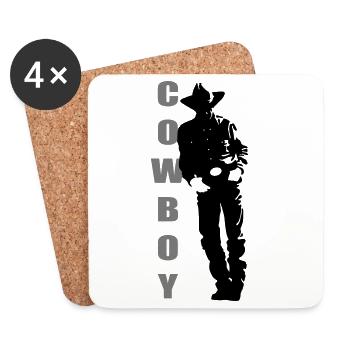 Cowboy - Untersetzer (4er-Set) - Weiß - Vorne
