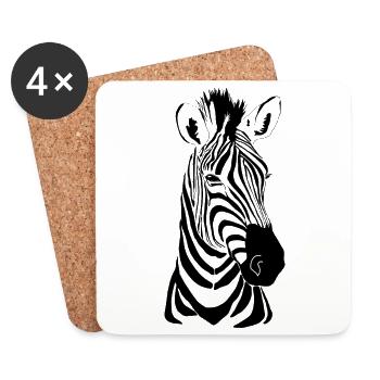 Zebra schwarz - Untersetzer (4er-Set) - Weiß - Vorne