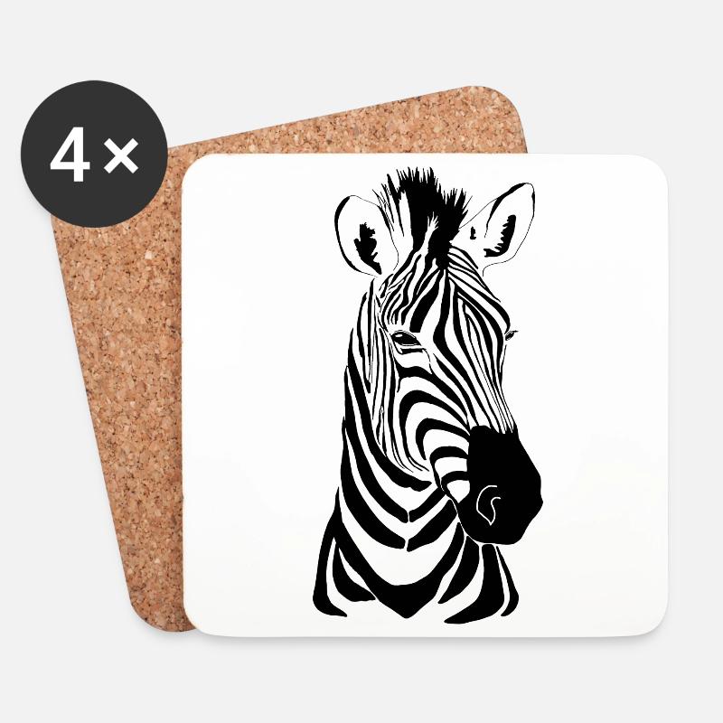 Zebra schwarz - Untersetzer (4er-Set) - Weiß