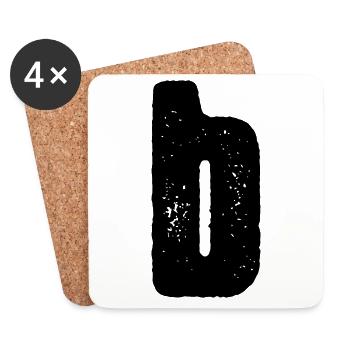 Logo B noir - Dessous de verre (lot de 4) - blanc - Devant